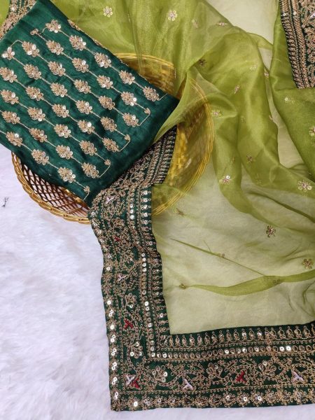 Soft  Orgenza Silk Saree With Multi Thread Work  Sarees 