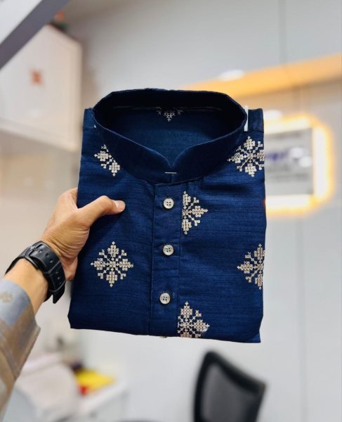 Soft Parbon Silk Sequence Work Mens Kurta Pajama  Kurta Pajama Wholesale