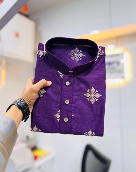 Soft Parbon Silk Sequence Work Mens Kurta Pajama  Kurta Pajama Wholesale