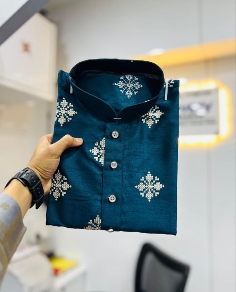 Soft Parbon Silk Sequence Work Mens Kurta Pajama  Kurta Pajama Wholesale