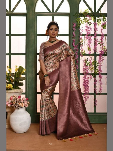 Soft Silk Saree with all over zari Work Patola Silk Sarees Wholesale