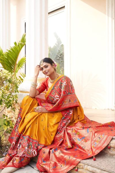 Soft & Smooth Patola Munga Crepe Heavy Silk Sarees Patola Silk Sarees Wholesale