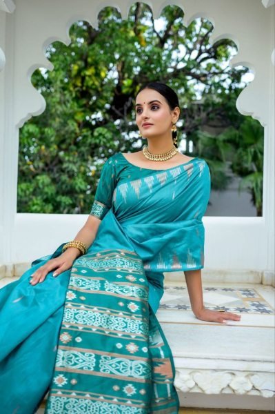 Soft Tussar Silk Saree With Silver And Copper Zari Weaves  Silk Sarees Wholesale
