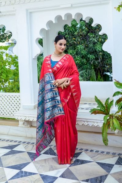 Soft Tussar Silk Saree With Silver And Copper Zari Weaves  Silk Sarees Wholesale