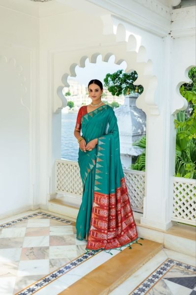 Soft Tussar Silk Saree With Silver And Copper Zari Weaves  Silk Sarees Wholesale