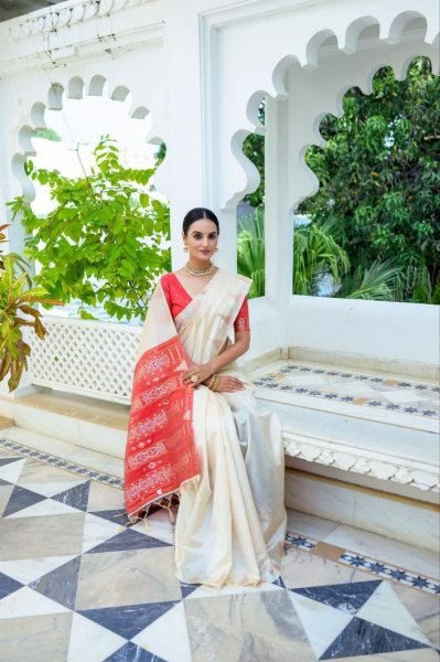Soft Tussar Silk Saree With Silver And Copper Zari Weaves  Silk Sarees Wholesale