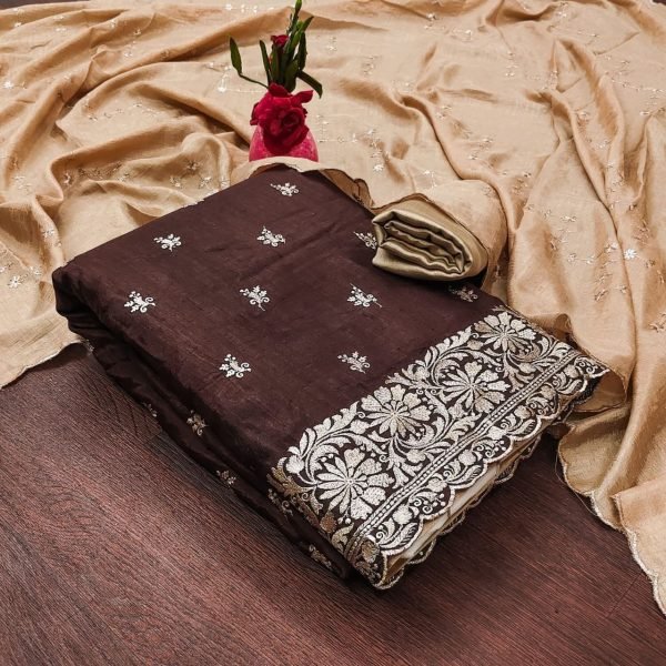 Soft Vichitra Silk Dress Material  Color Set Matching Dress Material Wholesale
