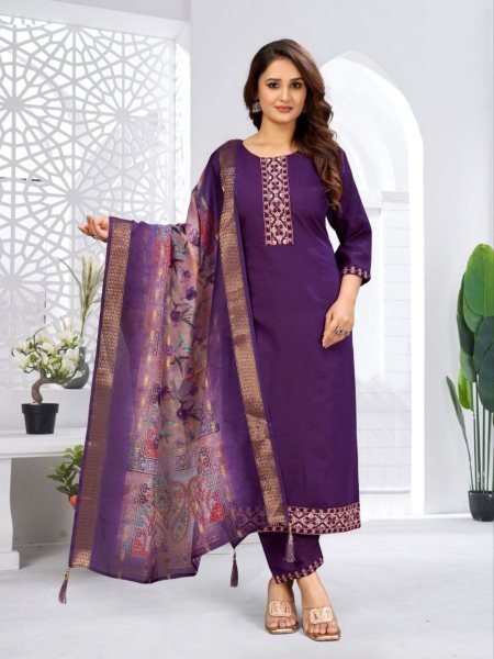 soft viscose kurti set with intricate embroidery and woven dupatta ethnic must-have
