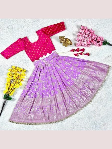  Soft Viscose Silk Kids Girls Lehenga Choli  Girls Wear