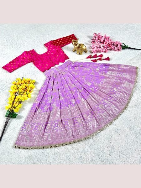  Soft Viscose Silk Kids Girls Lehenga Choli  Girls Wear