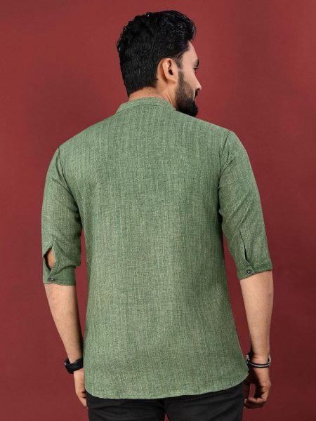 Softness in Every Thread Mens Cotton Short Kurta with Subtle Elegance Mens Short Kurta