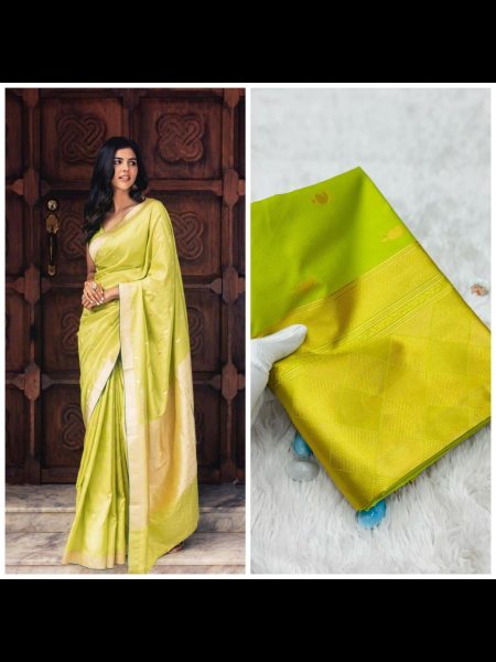 South Indian Litchi Silk Saree With Silver Weaving Butta Saree Collection Silk Sarees Wholesale