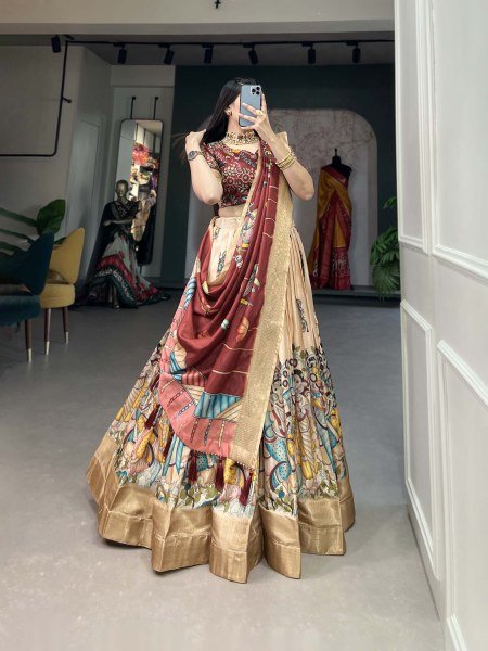 South Indian Style Traditional Half Saree Look Half Saree Lehenga