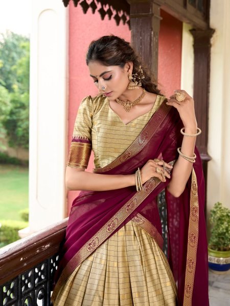 South Indian Traditional Half Saree Lehenga Choli  