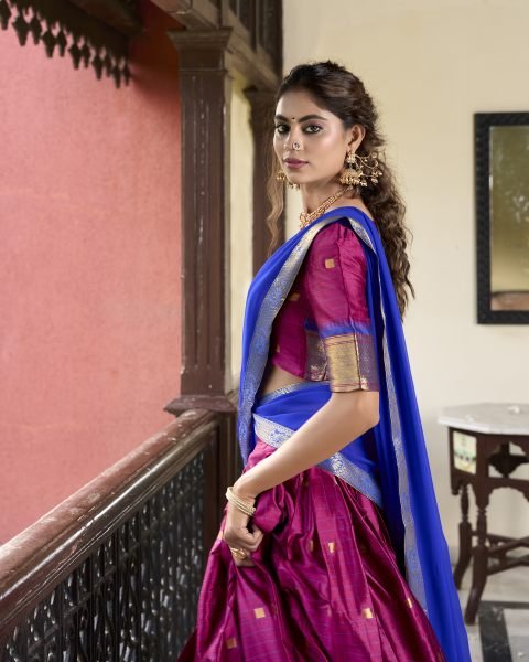 South Indian Traditional Half Saree Lehenga Choli  Half Saree Lehenga