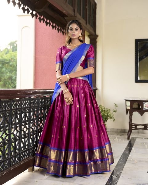 South Indian Traditional Half Saree Lehenga Choli  Half Saree Lehenga