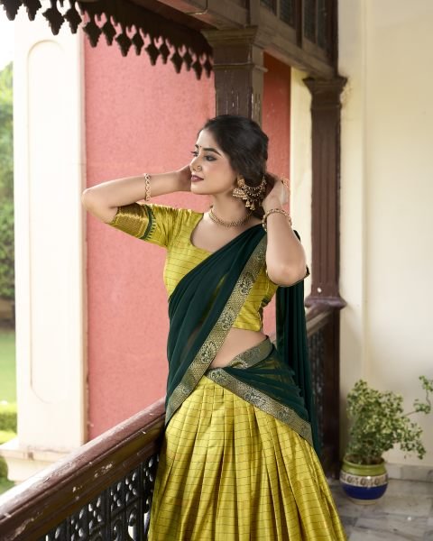 South Indian Traditional Half Saree Lehenga Choli  Half Saree Lehenga