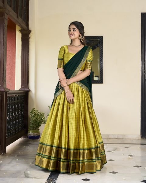 South Indian Traditional Half Saree Lehenga Choli  Half Saree Lehenga