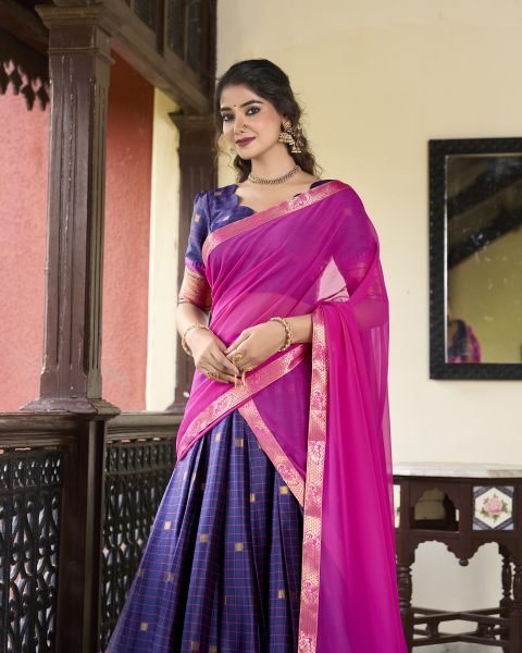 South Indian Traditional Half Saree Lehenga Choli  Half Saree Lehenga