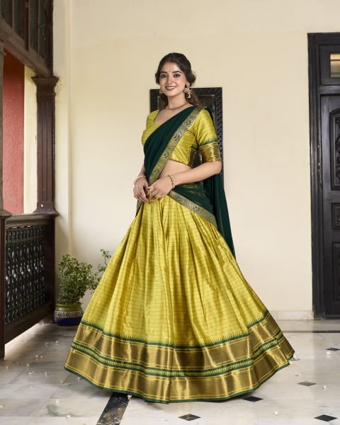 South Indian Traditional Half Saree Lehenga Choli  Half Saree Lehenga
