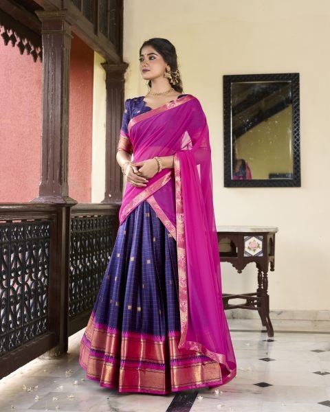 South Indian Traditional Half Saree Lehenga Choli  Half Saree Lehenga