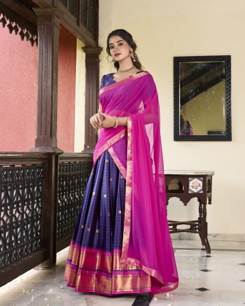 South Indian Traditional Half Saree Lehenga Choli  Half Saree Lehenga