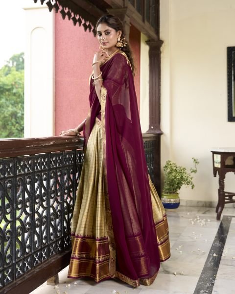 South Indian Traditional Half Saree Lehenga Choli  Half Saree Lehenga