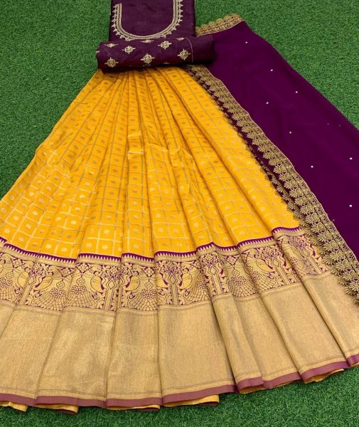 South Style Kanjivaram Silk Half Saree collection  Half Saree Lehenga