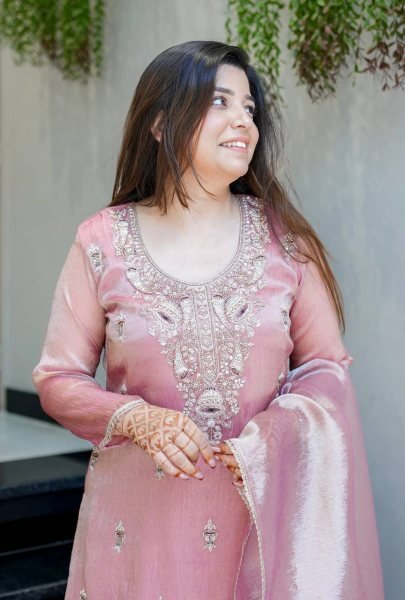 Sparkling Baby Pink Fully Stitch Silk Suit with Lace Border Dupatta for Boutique Buyers  Ready To Wear Collection
