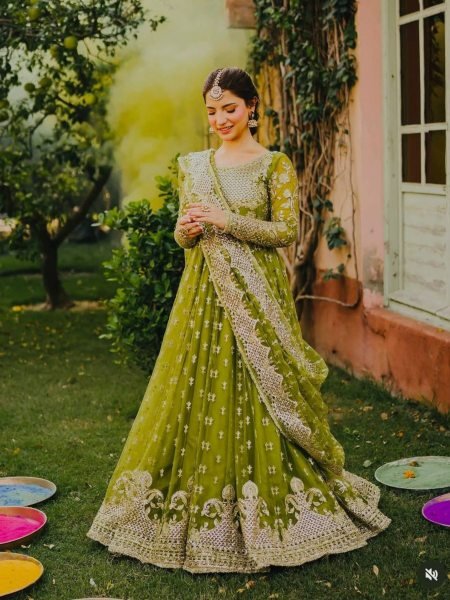 Sparkling Georgette Embroidered 5mm Sequins Work Gown Set with Fully Stitched Pant   Dupatta Perfect for Wedding Wear Kurtis