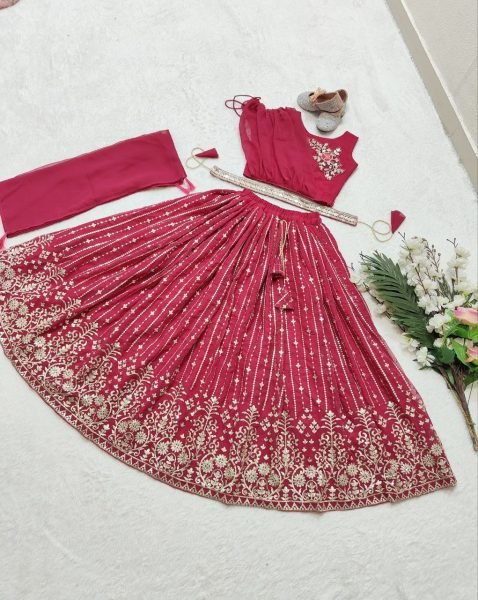Special Girls Wear Sequence Embroidered Work Girls Dress  Girls Wear