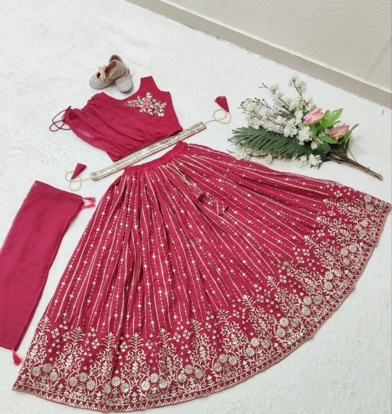 Special Girls Wear Sequence Embroidered Work Girls Dress  Girls Wear