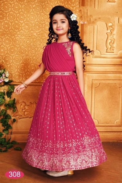 Special Girls Wear Sequence Embroidered Work Girls Dress  Girls Wear