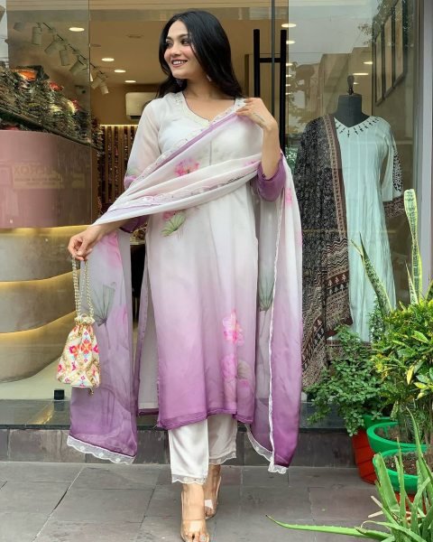 Stitched Tebby Silk Kurti with Embroidered Design Viscose Bottom   Dupatta with Lace Detail Bulk Stock Available  3 Piece Kurti Set