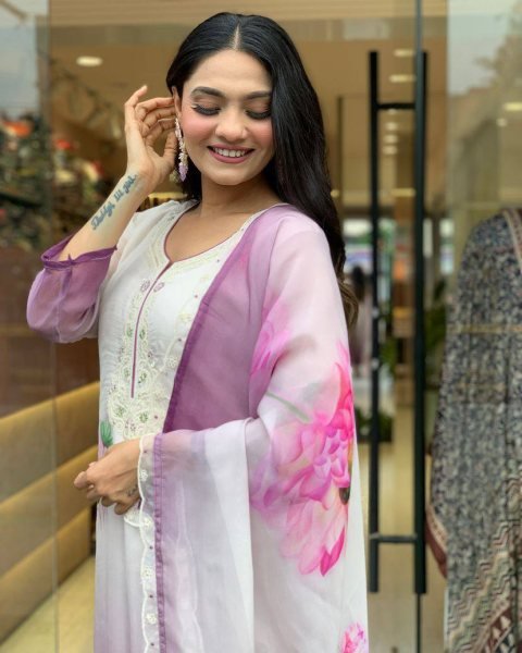 Stitched Tebby Silk Kurti with Embroidered Design Viscose Bottom   Dupatta with Lace Detail Bulk Stock Available  3 Piece Kurti Set