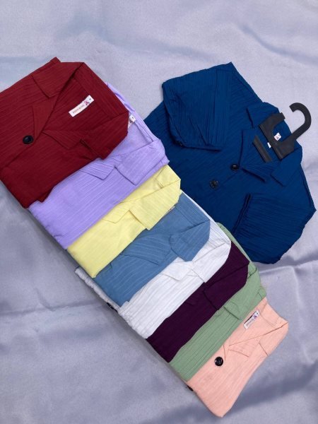 Striped Cotton Blend Boxy Shirt for Women Light weight Summer Essential with Relaxed V Neck Design Western Ladies Top Wholesale