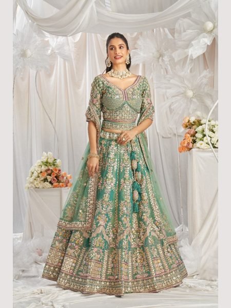 Stuning Outfit Bridal Special Net Lehenga Choli With Embroidered Work  Bridal Lehenga Choli