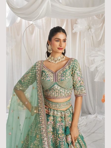 Stuning Outfit Bridal Special Net Lehenga Choli With Embroidered Work  Bridal Lehenga Choli