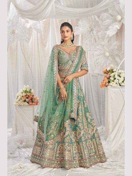 Stuning Outfit Bridal Special Net Lehenga Choli With Embroidered Work  Bridal Lehenga Choli