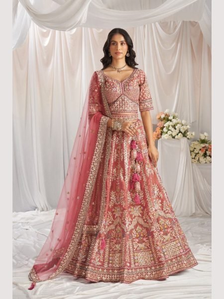 Stuning Outfit Bridal Special Net Lehenga Choli With Embroidered Work  Bridal Lehenga Choli