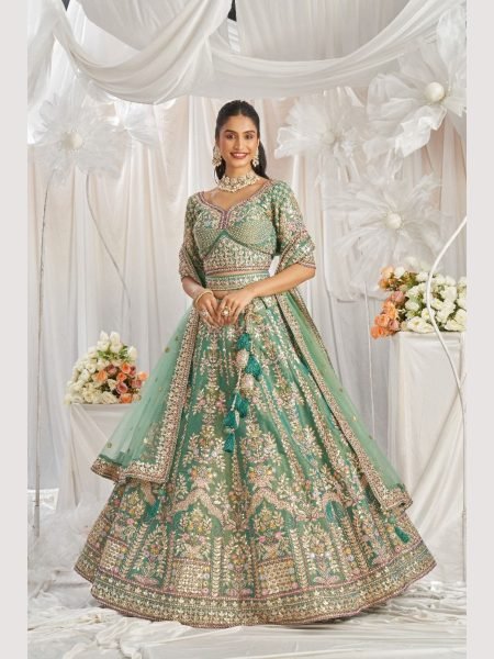 Stuning Outfit Bridal Special Net Lehenga Choli With Embroidered Work  Bridal Lehenga Choli