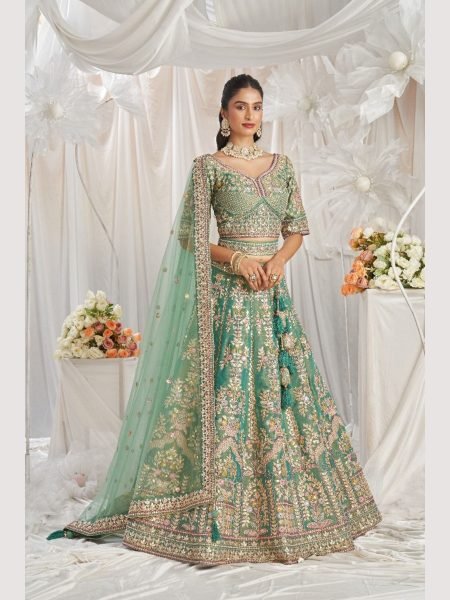 Stuning Outfit Bridal Special Net Lehenga Choli With Embroidered Work  Bridal Lehenga Choli