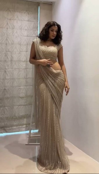 Stunning Butterfly Net Ready-to-Wear Embroidered Saree with Sequins Work Bollywood Fancy Sarees Wholesale