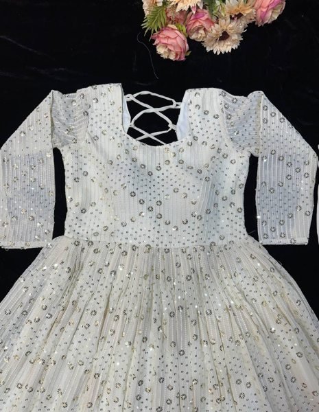  Stunning Fox Georgette Gown with Stunning Embroidery | Occasion  Wear Dress Georgette Kurti 