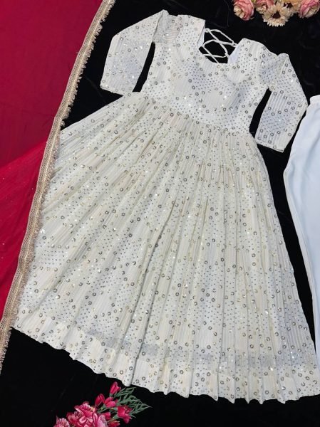  Stunning Fox Georgette Gown with Stunning Embroidery | Occasion  Wear Dress Georgette Kurti 