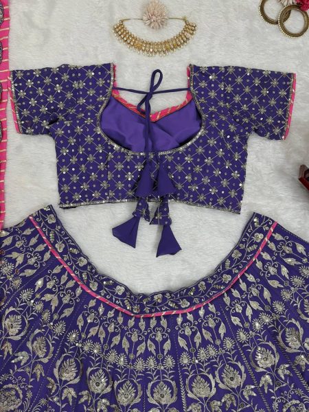 Stunning  Purple Designer Lehenga Choli Set with Thread   Sequence Work Designer Lehenga Choli