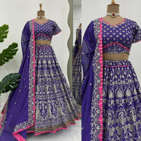 Stunning  Purple Designer Lehenga Choli Set with Thread   Sequence Work Designer Lehenga Choli