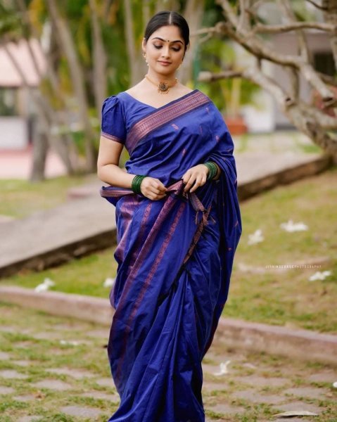 STUNNING ROYAL BLUE COLOUR PURE SEMI SILK SAREE Banarasi Saree Wholesale