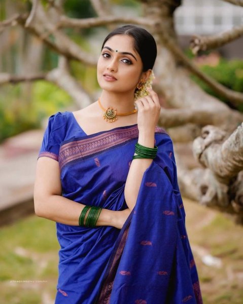  STUNNING ROYAL BLUE COLOUR PURE SEMI SILK SAREE Banarasi Saree Wholesale