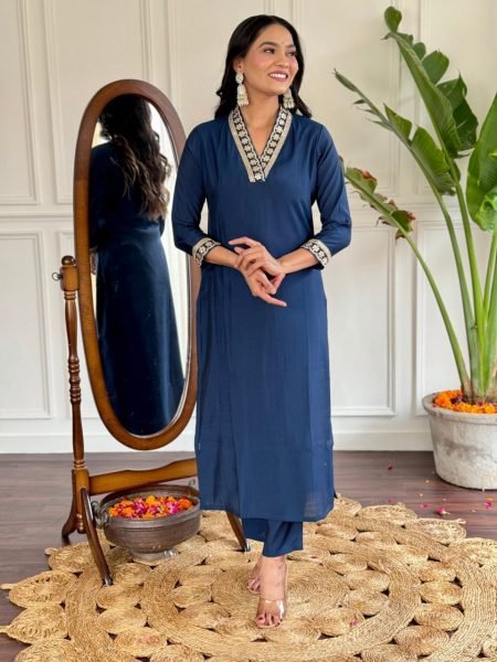 Buy lavender Kurta Set in Viscose Chanderi  For Women  3 Piece Kurti Set